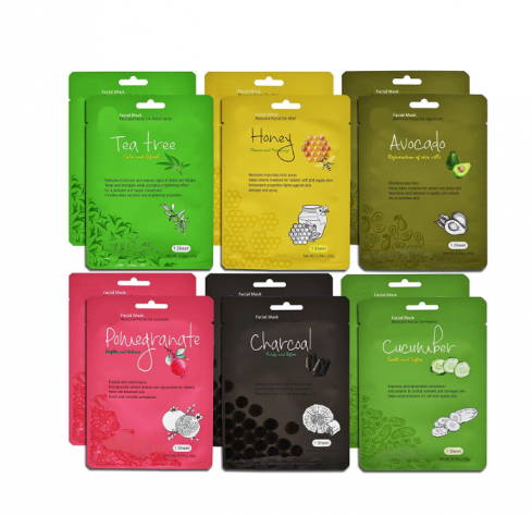 Private Label Korea Cucumber Facial Face Mask Sheet Hydrating Lifting Moisturizing Oil Control Fruit Facial Mask